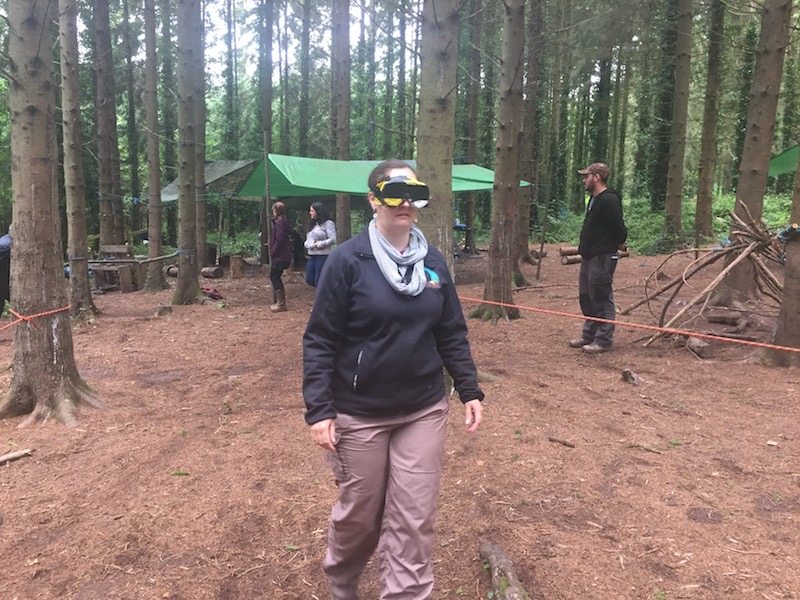 Walking blind folded in the forest